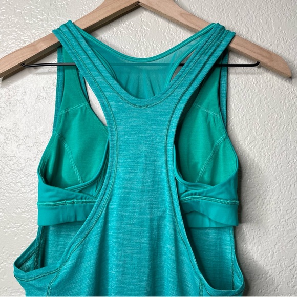 Lululemon Glide and Stride Tank Heathered Viridian Green Workout Top - Picture 10 of 12